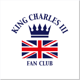 King Charles 3rd – Fan Club (Fan Art / Navy) Posters and Art